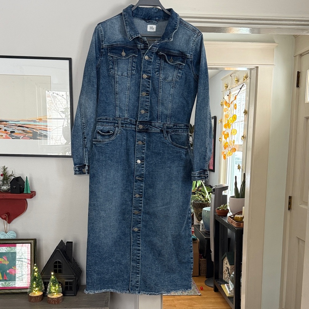 Washlab piece dyed denim dress